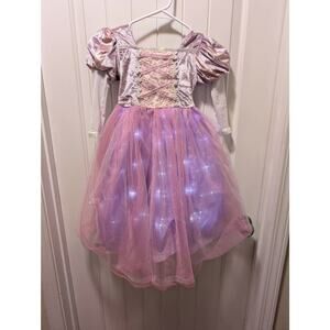 Disney Princess Rapunzel Light Up Dress Halloween Costume Purple Pink Girls 4-6